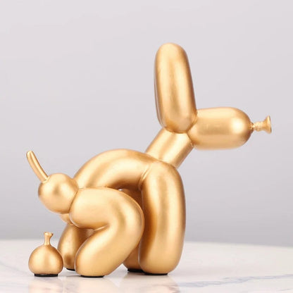 Golden-22cm Creative Poop Balloon Dog Statue Home Decoration  Modern nordic Cute Animal Resin Art Sculpture Crafts Desktop Decors Ornaments