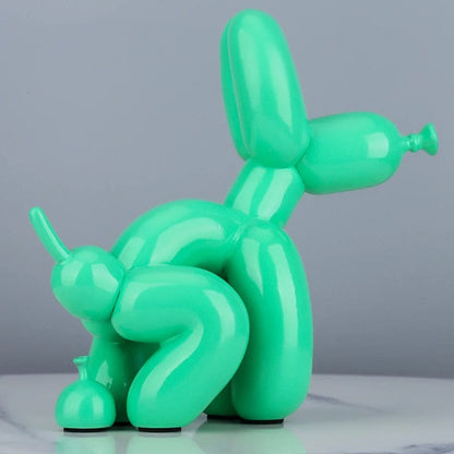 green-22cm Creative Poop Balloon Dog Statue Home Decoration  Modern nordic Cute Animal Resin Art Sculpture Crafts Desktop Decors Ornaments