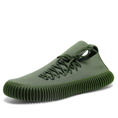 green / 39 Fujeak Breathable Men Loafers Outdoor Fashion Running Shoes Classic Comfortable Sneakers for Mens Lightweight Plus Size Shoes