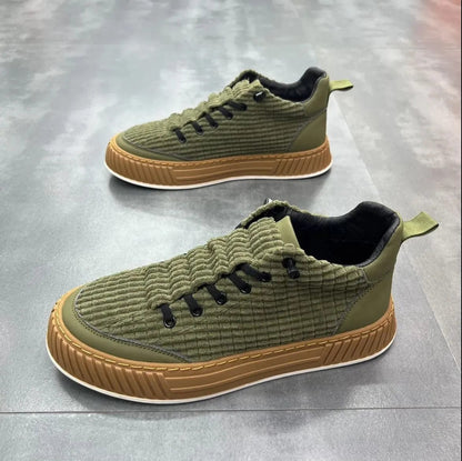 green / 39 New Men's Casual Shoes Fashion Thick Sole Sneakers Flat Non-slip Sports Running Shoes Comfortable High Top Men's Shoes