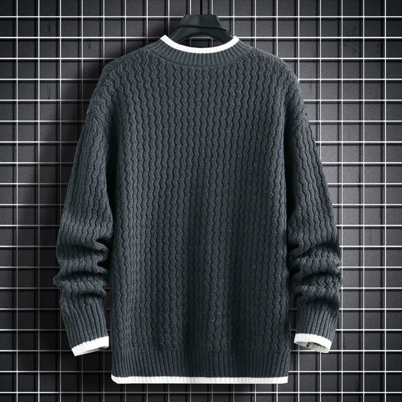 Harajuku Stripe Pattern Sweater - Elevate Your Style: Knitted Pullover Vintage O-Neck Winter Sweater