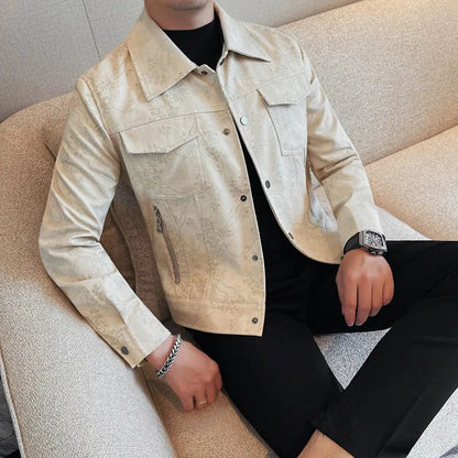 High Quality Autumn Leather Jacket Men Lapel Motorcycle Bike Jacket Casual Business Pu Coats Men Clothing Streetwear