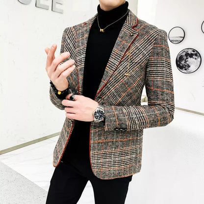 High-Quality Cotton Slim Fit Blazer - Casual Business Elegance for Men