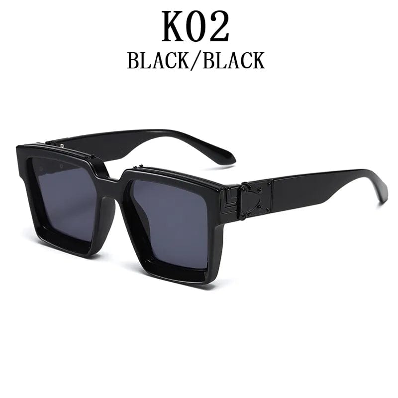 K02 Timeless Opulence: Square Oversized Millionaire Fashion Glasses - Vintage Glamour Luxury Sunglasses for Men