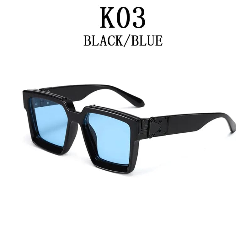 K03 Timeless Opulence: Square Oversized Millionaire Fashion Glasses - Vintage Glamour Luxury Sunglasses for Men