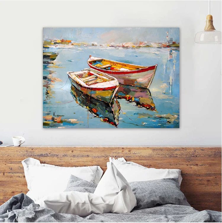 KBOATTB33-3 / Medium 30x45cm Boats Seascape Landscape Oil Painting Canvas Artwork Prints