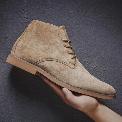 Khaki. / 39 Chelsea Boots Men Spring  Autumn Classic Casual Boots Male Fashion Shoes Men Lace-up Casual Botas Black Brand Men's Boots 658