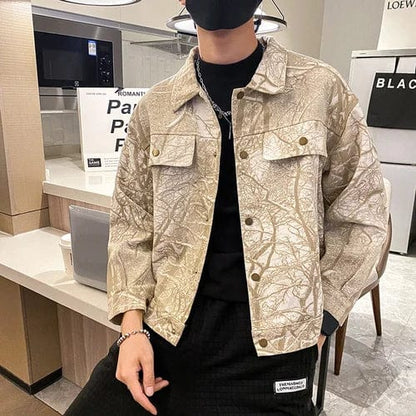 Khaki / M 2022 Autumn Denim Jacket Men Casua Social Streetwear Outwear Fashion Loose Streetwear Social Windbreaker Coat Men Clothing