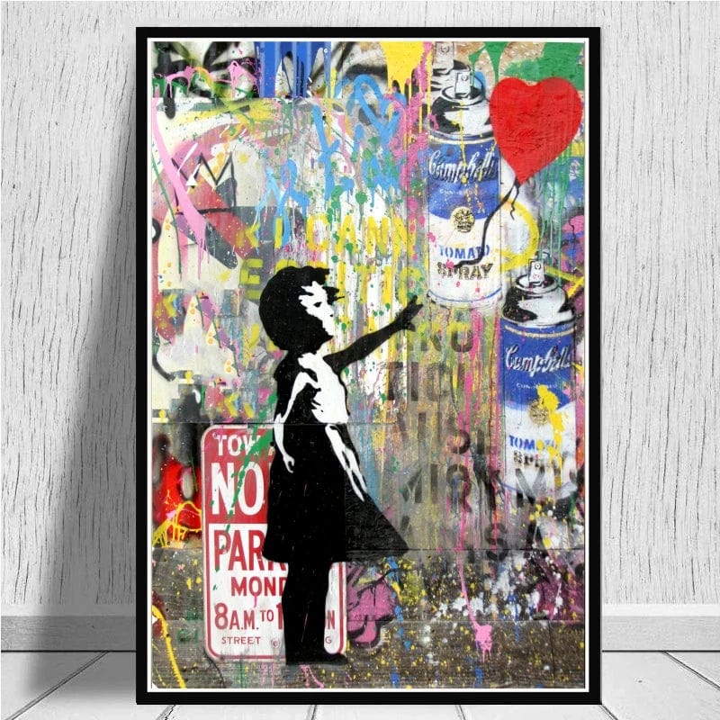 Banksy Posters Canvas Prints, Banksy Graffiti Art Girl