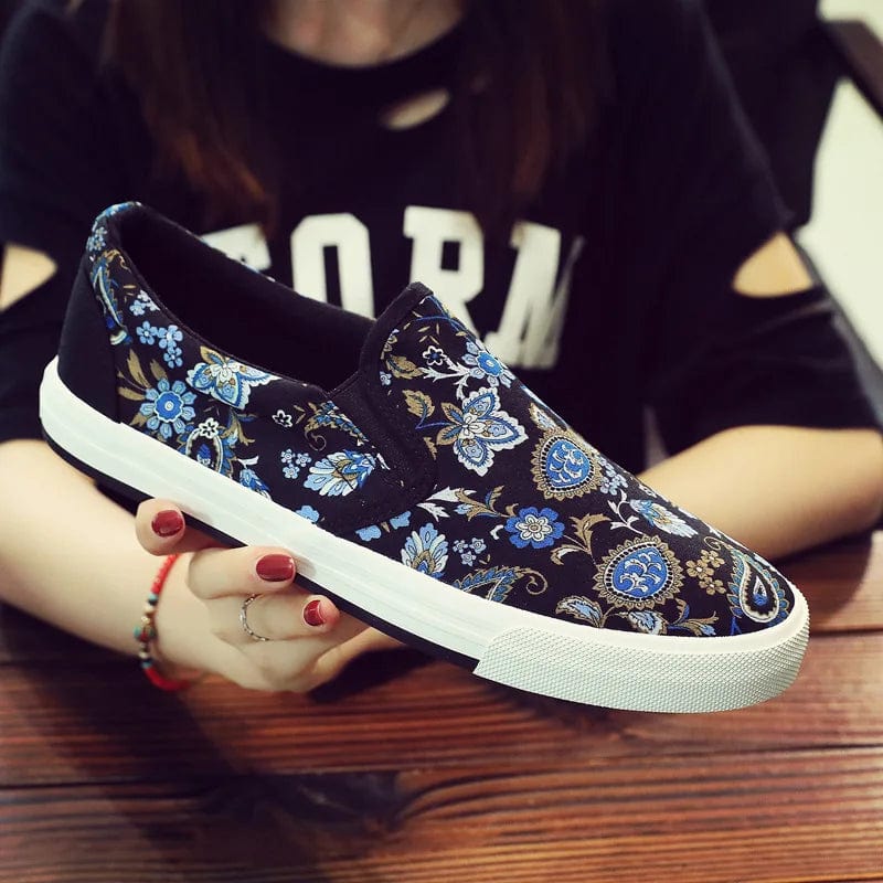 Large Size Canvas Shoes Comfortable Breathable Casual Shoes Men's Fashion Printing Shoes Driving Shoes Tenis Masculino