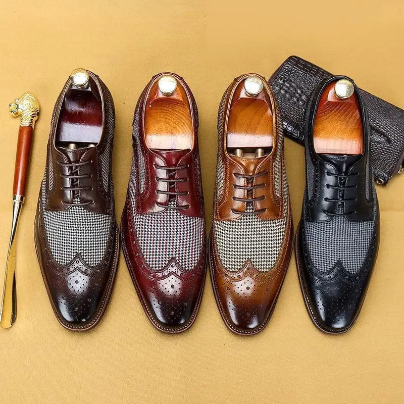 Leather Brogues Men Big Size Fashion Wedding Party Men Dress Shoes Italian Designer Male Drivng Formal Shoes Lace Up Men Oxfords