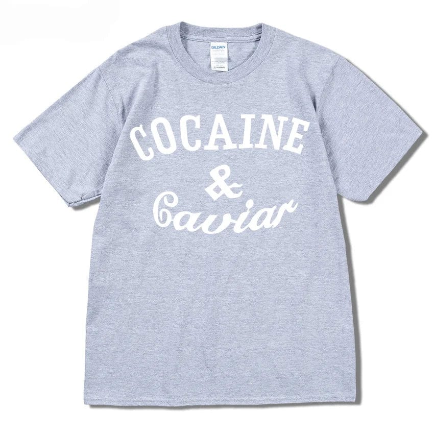 Light Gray / XS Caviar Lifestyle T-Shirt Streetwear Solid Colour O-Neck Short Sleeved