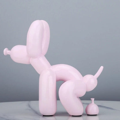 Light pink-22cm Creative Poop Balloon Dog Statue Home Decoration  Modern nordic Cute Animal Resin Art Sculpture Crafts Desktop Decors Ornaments