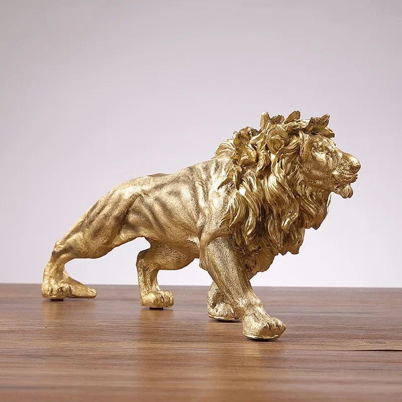 Lion king Golden Lion King Resin Ornament Home Office Desktop Animal Statue Decoration Accessories Living Room Home Decoration Ornament