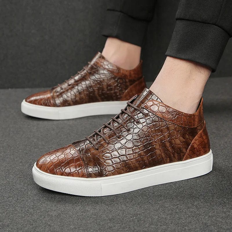 Crocodile leather sneakers fashion