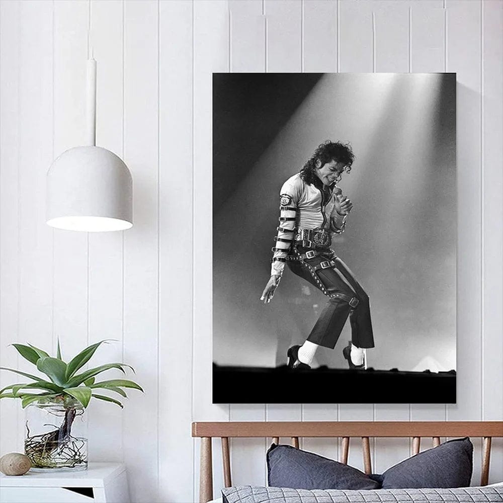 MA008 / 40x60cm(No Frame) Michael Jackson Musician King Singer Moon Walk Poster Canvas Painting Prints Wall Art Pictures Room Home Decor Song Fan Gift