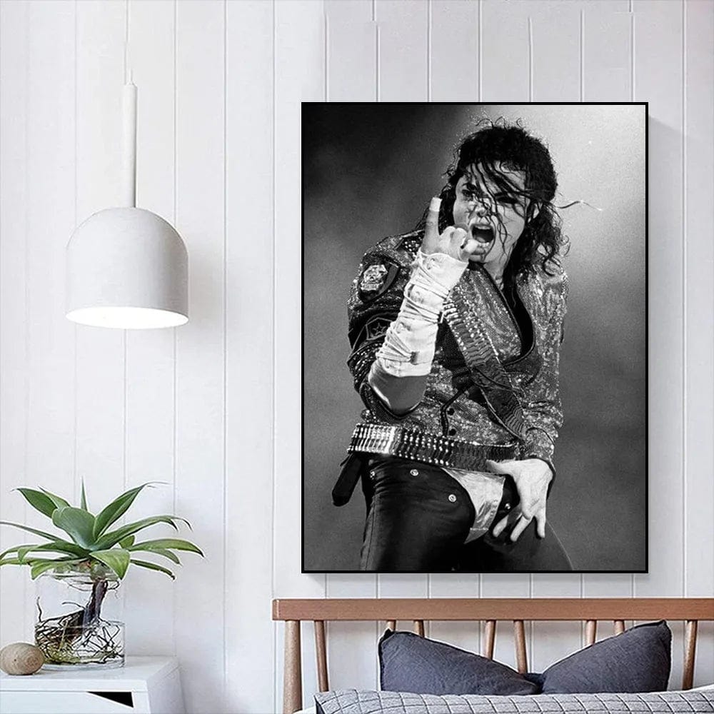 MA009 / 40x60cm(No Frame) Michael Jackson Musician King Singer Moon Walk Poster Canvas Painting Prints Wall Art Pictures Room Home Decor Song Fan Gift