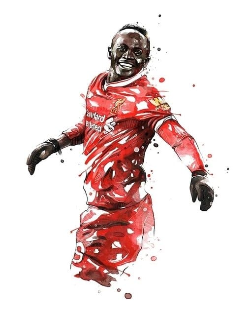 Mane / Small - 40X60cm Unframed Football Soccer Legends Vibrant Watercolor Wall Art Posters: High Quality Canvas Painting Prints for Home Decor, Bedroom, and Office