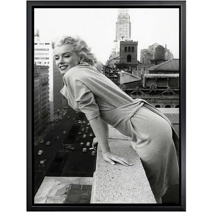 Marilyn Monroe Black and White Canvas Wall Art | Movie Star Portrait Photography | Living Room Decor