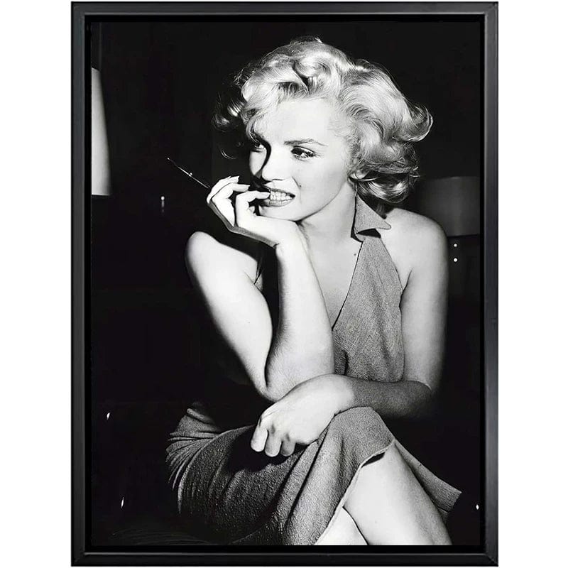 Medium 40x60cm / 3 Marilyn Monroe Black and White Canvas Wall Art | Movie Star Portrait Photography | Living Room Decor