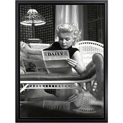 Medium 40x60cm / 4 Marilyn Monroe Black and White Canvas Wall Art | Movie Star Portrait Photography | Living Room Decor