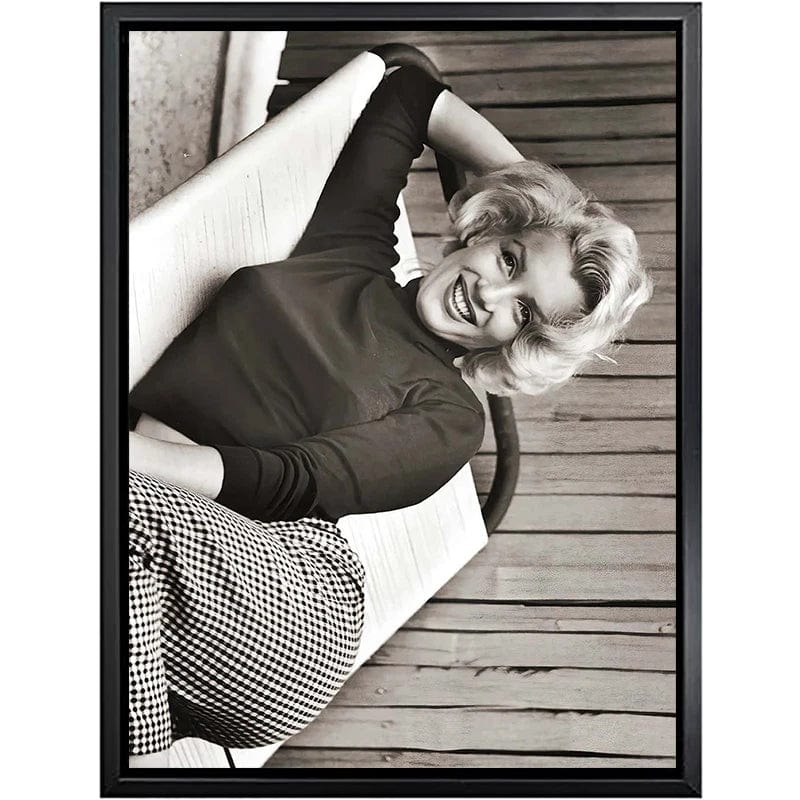 Medium 40x60cm / 6 Marilyn Monroe Black and White Canvas Wall Art | Movie Star Portrait Photography | Living Room Decor