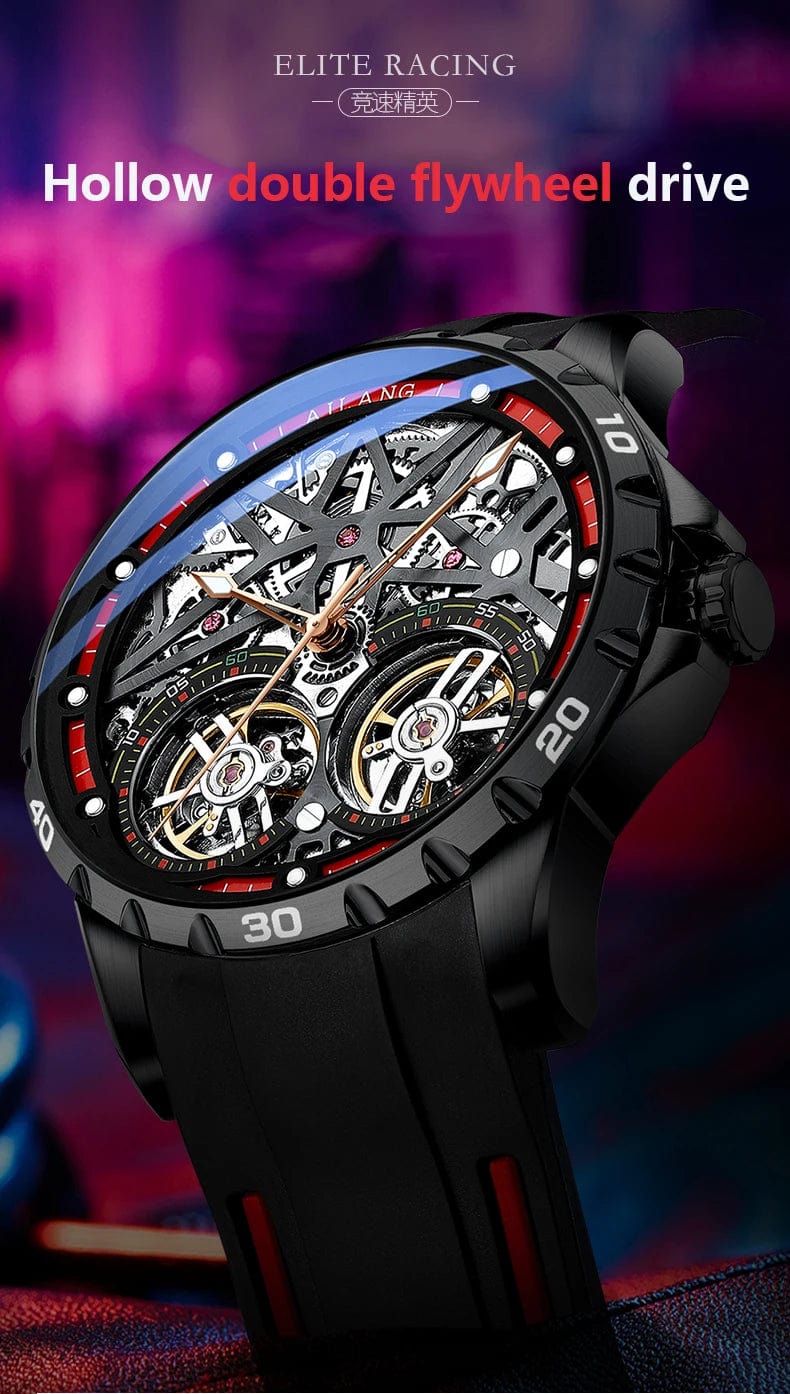 Men's Advanced Automatic Watch - Tourbillon Skeleton Mechanical Timepiece with Automatic Winding