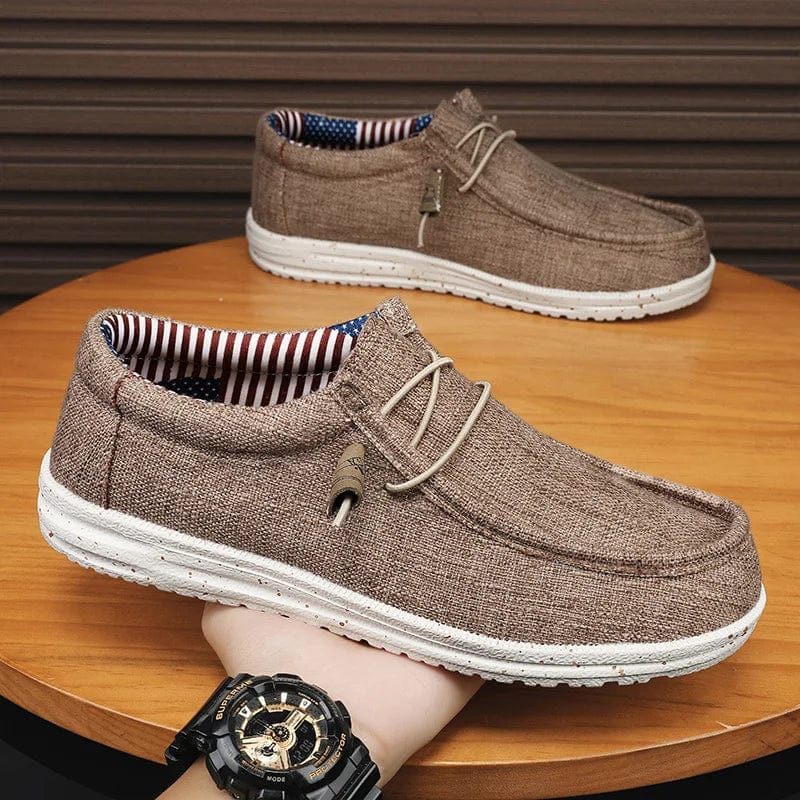 Men s Breathable Canvas Slip On Penny Loafers