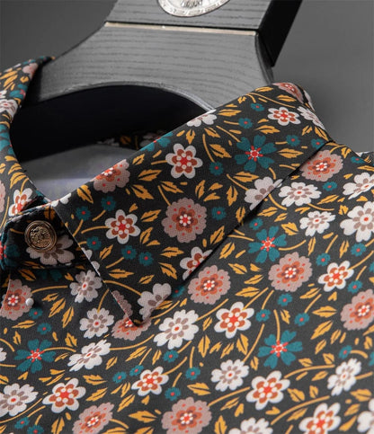 Men's Long Sleeve Flower Shirt: Casual, Business Office Dress, and Party Attire