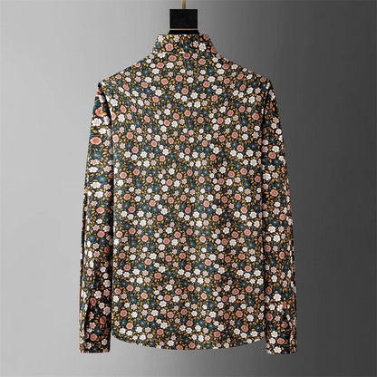 Men's Long Sleeve Flower Shirt: Casual, Business Office Dress, and Party Attire