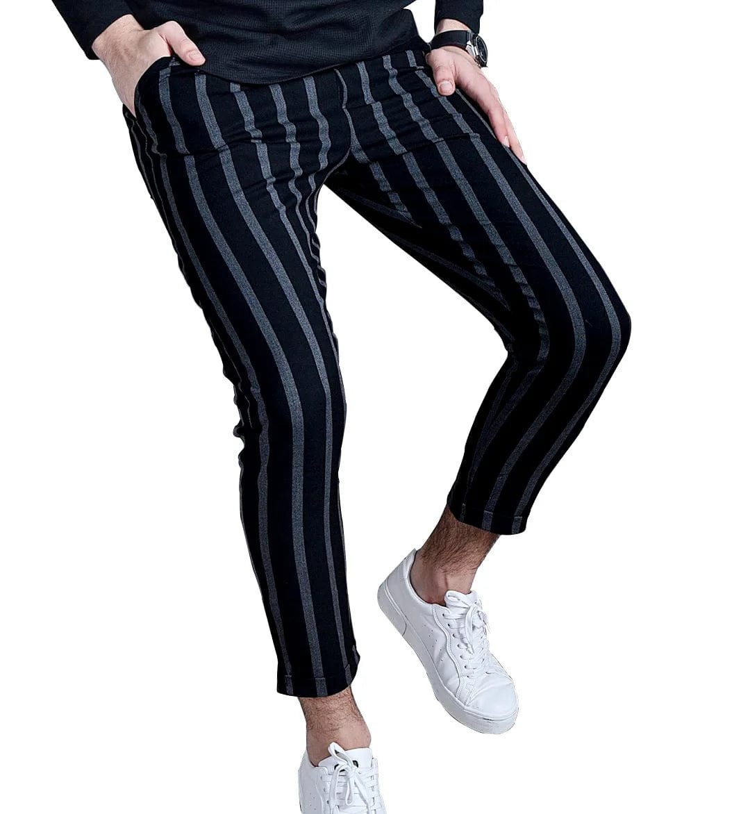 Fashion stripe color blocking slim pencil pants online