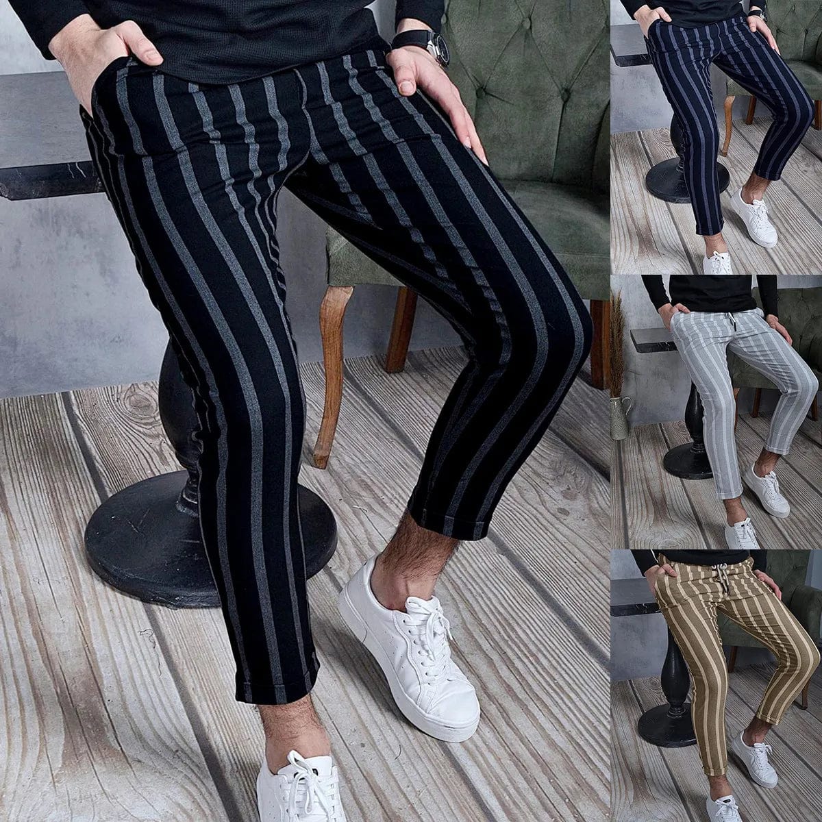 Men's Pants New Classic Print Business Casual Trouser Slim Pencil Trouser Fashionable Formal Social Business Men's Pant Hot Sale