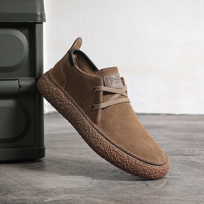 Men's Suede Genuine Leather Casual Shoes Lace-up Men Light Comfortable Driving Flats Mens Outdoor Oxfords Shoe