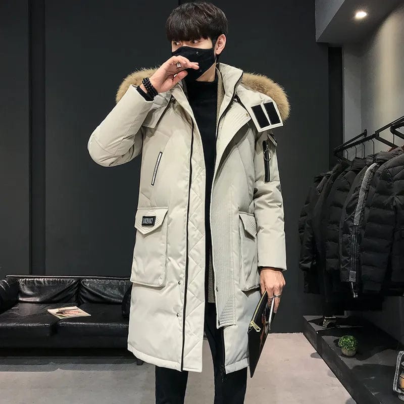 Men's Winter Warm Jacket 2023 New Thick Casual Hooded Long Down Windbreaker Men Coat Brand Oversized Black Windproof Men Parkas