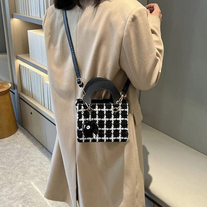 Mini Small Square Bag Classic Plaid Women Bags Woolen Brand Luxury Handbag Designer Shoulder Bag Purse Clutch Crossbody Lady Bag