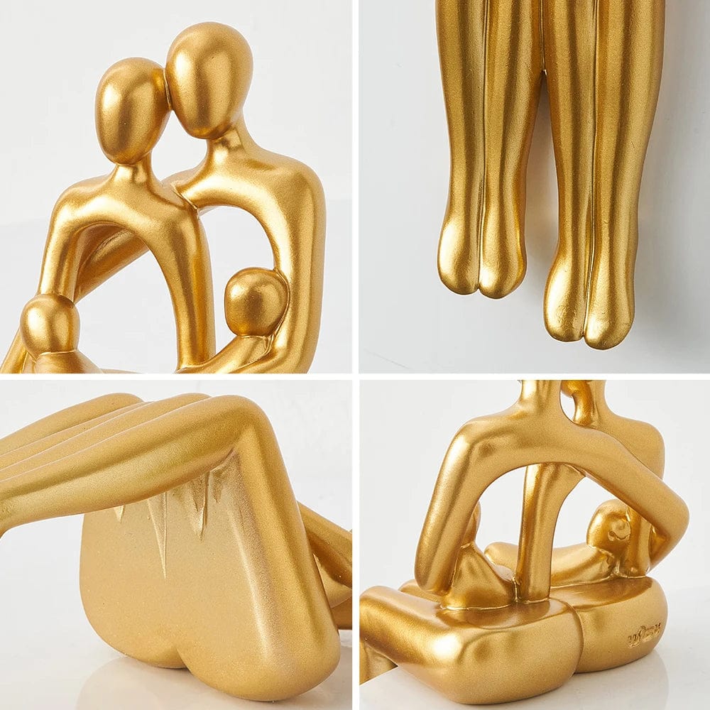 Modern Golden Abstract Family Sculpture&Figurines for Interior Statue Resin Figure Living Room Decor Gift Decor Home