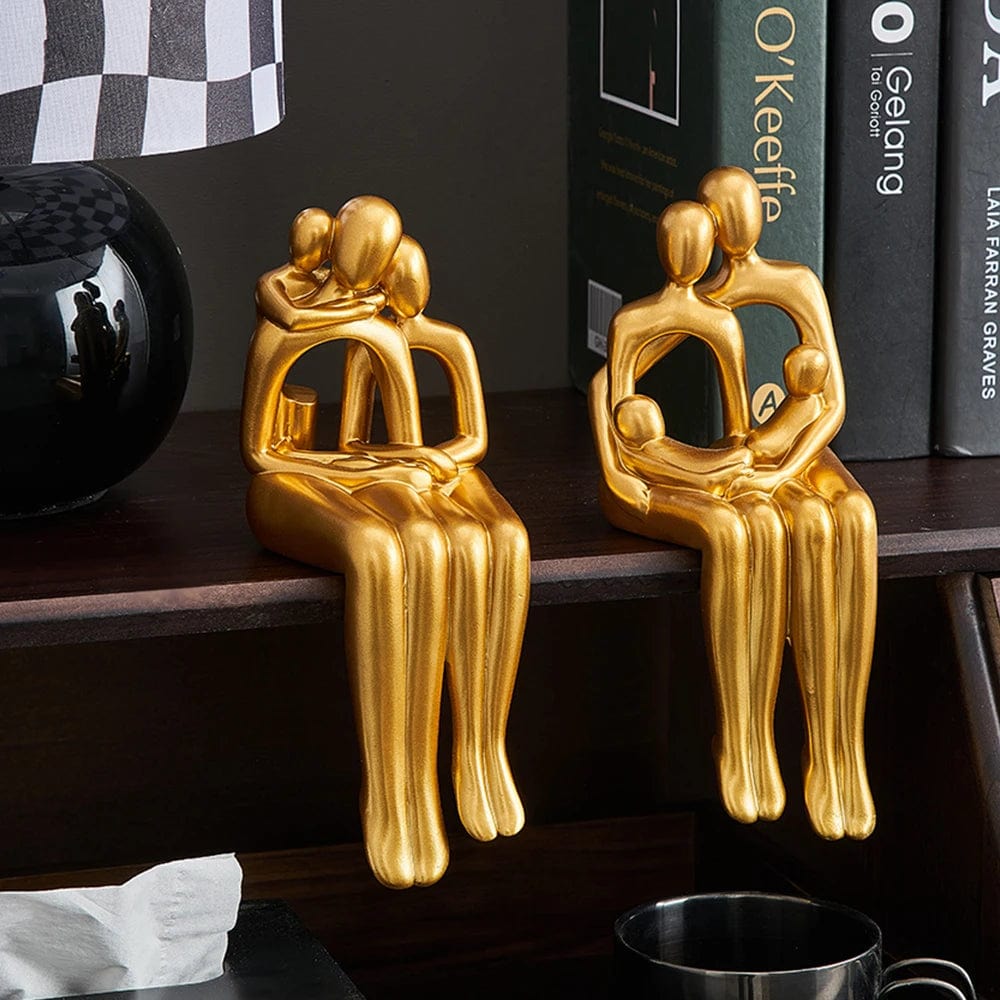 Modern Golden Abstract Family Sculpture&Figurines for Interior Statue Resin Figure Living Room Decor Gift Decor Home