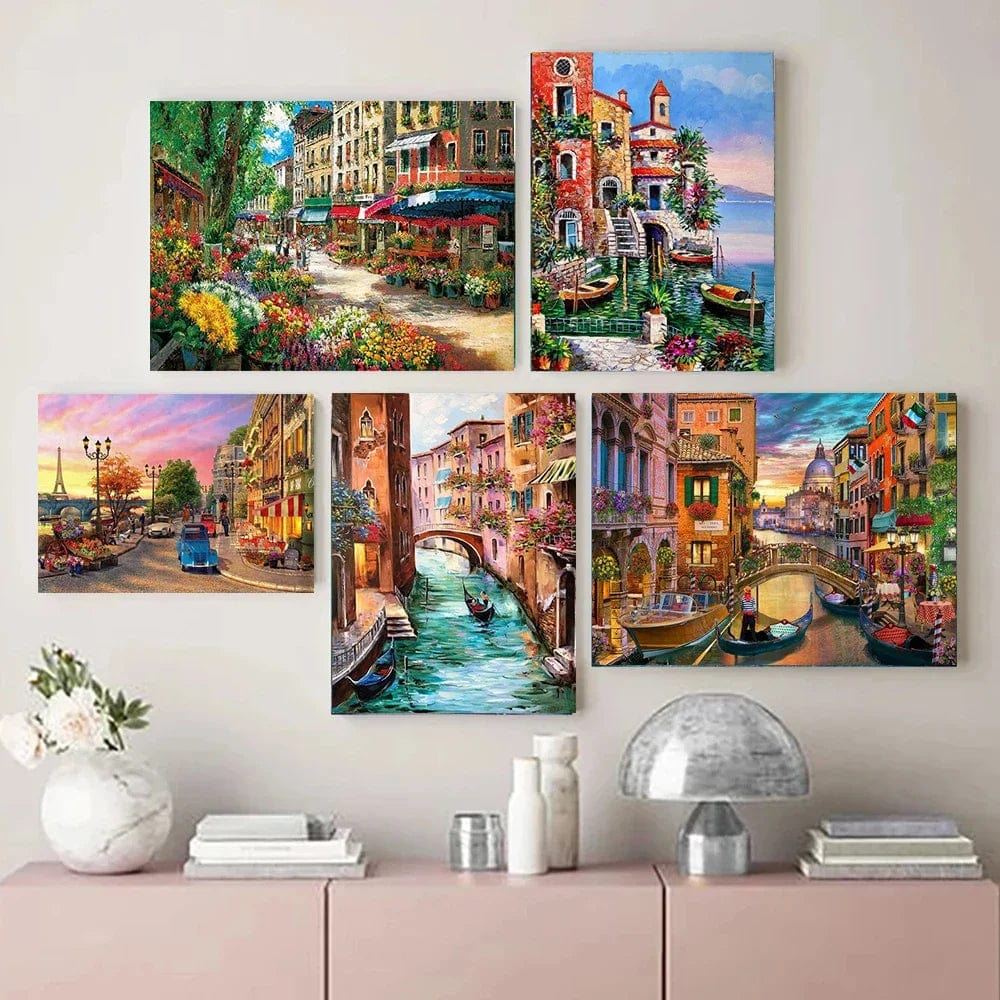 Modern Paris Street Landscape City Scenery Canvas Painting Print Wall Art