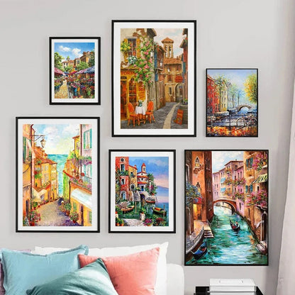 Modern Paris Street Landscape City Scenery Canvas Painting Print Wall Art