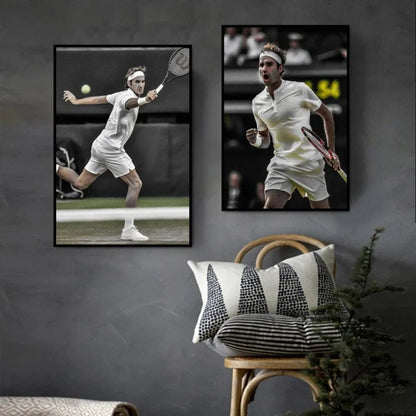 Modern World Tennis Wall Art Rafael Nadal Roger Federer Oil On Canvas Posters And Prints Living Room Bedroom Decoration Gifts