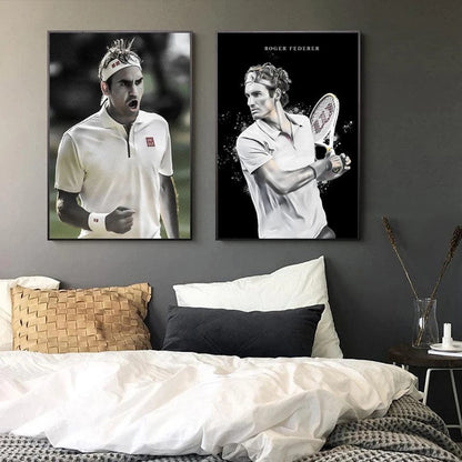 Modern World Tennis Wall Art Rafael Nadal Roger Federer Oil On Canvas Posters And Prints Living Room Bedroom Decoration Gifts