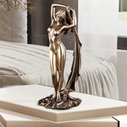 Multi-Colored / M Sexy Bathroom Lady Statue Resin Nude Model Sculpture Body Art Girl Ornament Handicraft Bedroom Decor Valentine's Day Present