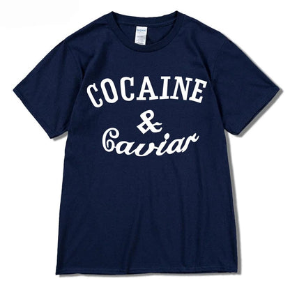 Navy blue / XS Caviar Lifestyle T-Shirt Streetwear Solid Colour O-Neck Short Sleeved