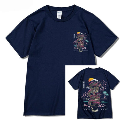 Navy Blue / XS Dragon T Shirt Tokyo Japanese Tanjirou Kamado Tee Shirt Men