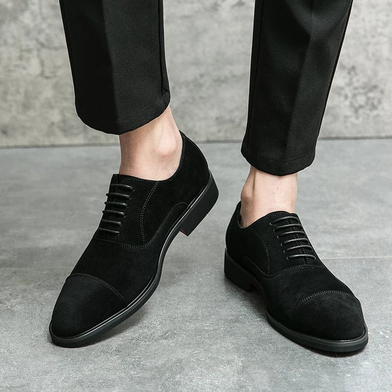 New Arrival Men Pointed Toe Casual Suede Leather Shoes Male Lace Up Oxfords Wedding Dress Formal Flats Footwear Zapatos Hombre