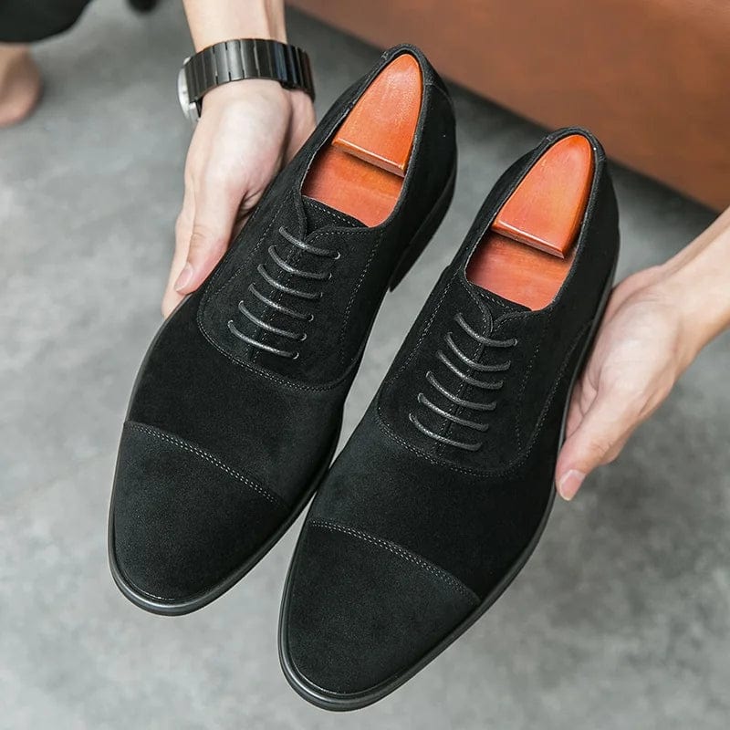 New Arrival Men Pointed Toe Casual Suede Leather Shoes Male Lace Up Oxfords Wedding Dress Formal Flats Footwear Zapatos Hombre