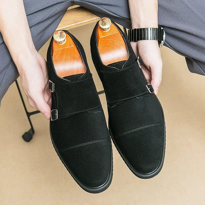 New Classic Dress Wedding Shoes Men's Frosted Suede Derby Leather Shoes Black Casual Man Footwear Gentleman Business Male shoes