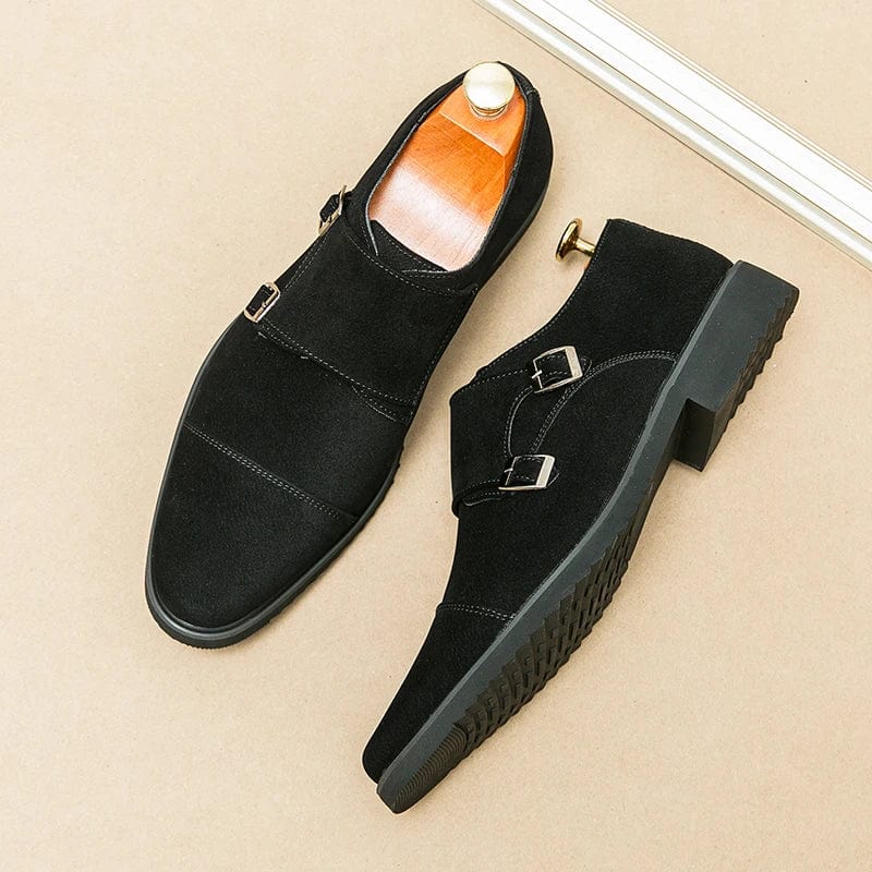 New Classic Dress Wedding Shoes Men's Frosted Suede Derby Leather Shoes Black Casual Man Footwear Gentleman Business Male shoes