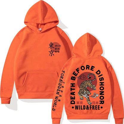 Orange / M nime Tiger Tokyo Revengers Printed Hoodies Hip Hop Sweatshirts Harajuku Long Sleeve Pullover Loose Print Streetwear for Unisex