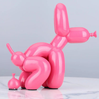 Pink-22cm Creative Poop Balloon Dog Statue Home Decoration  Modern nordic Cute Animal Resin Art Sculpture Crafts Desktop Decors Ornaments